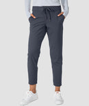women's straight-leg pant 7/8 length in dark gray - front view