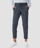 women's straight-leg pant 7/8 length in dark gray - front view