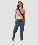 women's straight-leg pant 7/8 length in dark gray - matching outfits view