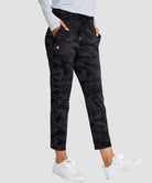 women's straight-leg pant 7/8 length in gray camo - side view