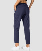 women's straight-leg pant 7/8 length in navy - back view