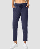 women's straight-leg pant 7/8 length in navy - front view