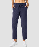women's straight-leg pant 7/8 length in navy - front view