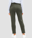 women's straight-leg pant 7/8 length in olive green - back view