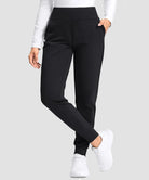 women's tall fleece-lined joggers 30'' 32'' 34'' in black - front view