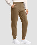 women's tall fleece-lined joggers 30'' 32'' 34'' in dark khaki - front view