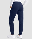 women's tall fleece-lined joggers 30'' 32'' 34'' in navy - back view
