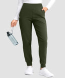 women's tall fleece-lined joggers 30'' 32'' 34'' in olive green - front view
