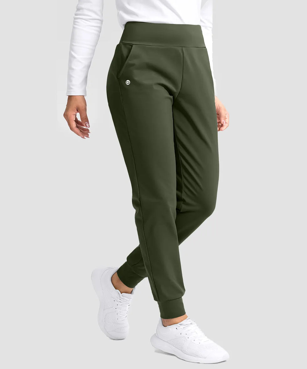 women's tall fleece-lined joggers 30'' 32'' 34'' in olive green - pocket detail