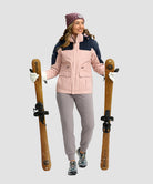 women's ultra high rise fleece-lined joggers in ash gray - front view