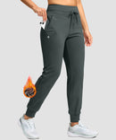 women's ultra high rise fleece-lined joggers in dark gray - pocket details view
