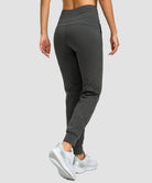 women's ultra high rise fleece-lined joggers in heather charcoal - back view