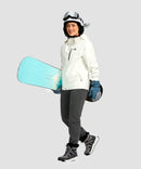 women's ultra high rise fleece-lined joggers in heather charcoal - front view