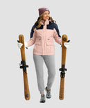 women's ultra high rise fleece-lined joggers in heather light gray - front view