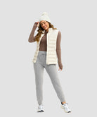 women's ultra high rise fleece-lined joggers in heather light gray - side view