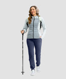 women's ultra high rise fleece-lined joggers in navy - front view