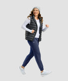 women's ultra high rise fleece-lined joggers in navy - side view