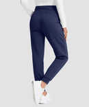women's water-resistant fleece-lined joggers in navy - back view