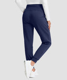 women's water-resistant fleece-lined joggers in navy - back view