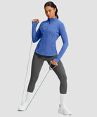 women's zip-up slim fit hip length jacket in navy blue - matching outfits view