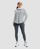 women's zip-up with 4 pockets hooded jacket in cloudy gray - matching outfits view