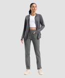 women's zip-up with 4 pockets hooded jacket in dark gray - matching outfits view