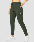 zipper pocket tapered joggers in olive green - pocket detail